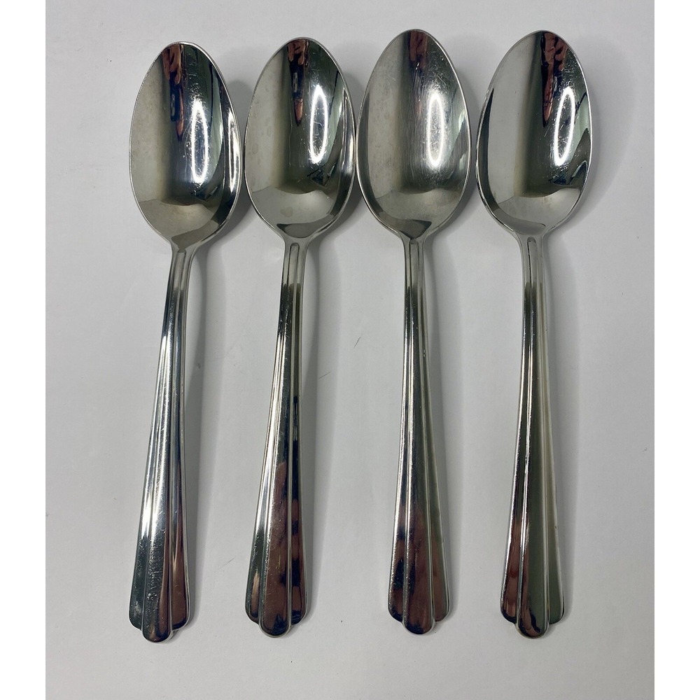 Hampton Silversmiths CENTRAL 8" Oval Place Soup Spoons 18/10 Stainless Lot 4 #3
